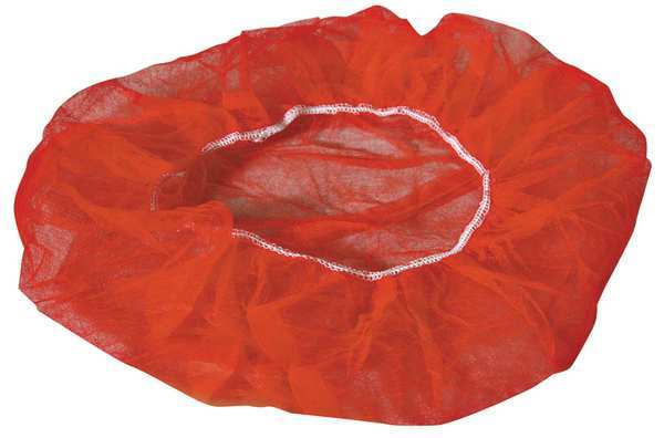 Bouffant Cap, PP, 21 in., Red, PK1000