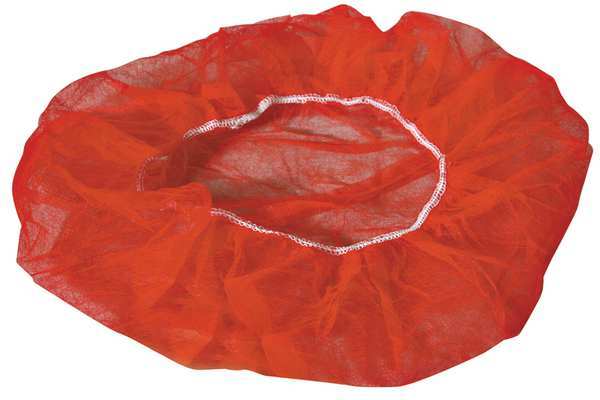 Bouffant Cap, PP, 24 in., Red, PK1000