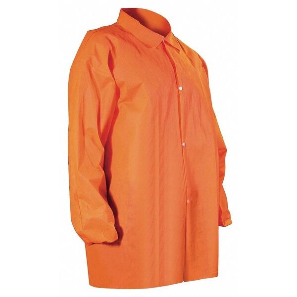 Disposable Lab Coat, Orange, XL, PK30