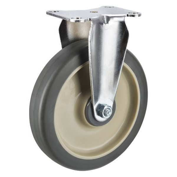 Rigid Plate Caster, TPR, 6 in., 300 lb.