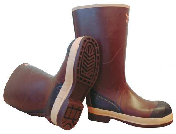 Size 12 Unisex Steel Rubber Boot, Brown