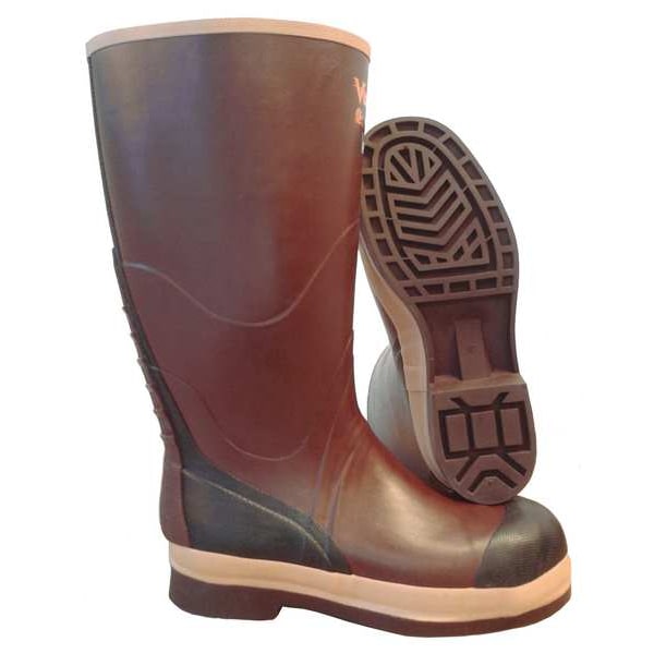 Size 14 Unisex Steel Rubber Boot, Brown