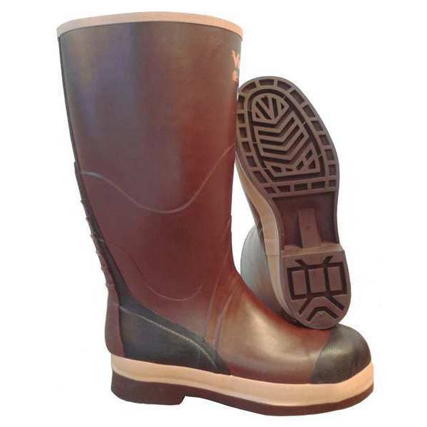Size 5 Unisex Steel Rubber Boot, Brown
