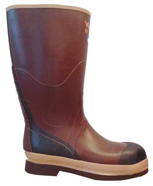 Size 12 Unisex Steel Rubber Boot, Brown