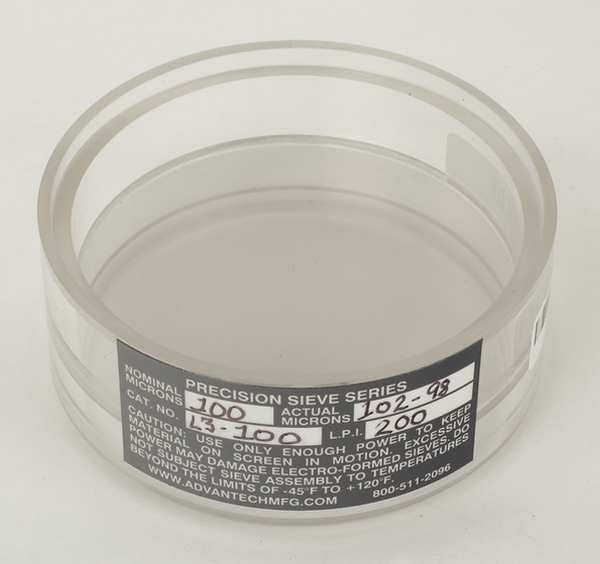 Testing Sieve, Acrylic, 75 micron, 3.25in.D