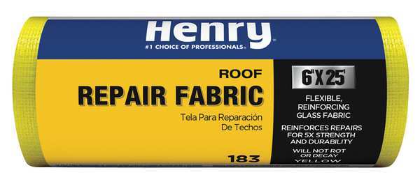 Roof Repair Fabric, 6 in x 25 ft, Roll, Yellow