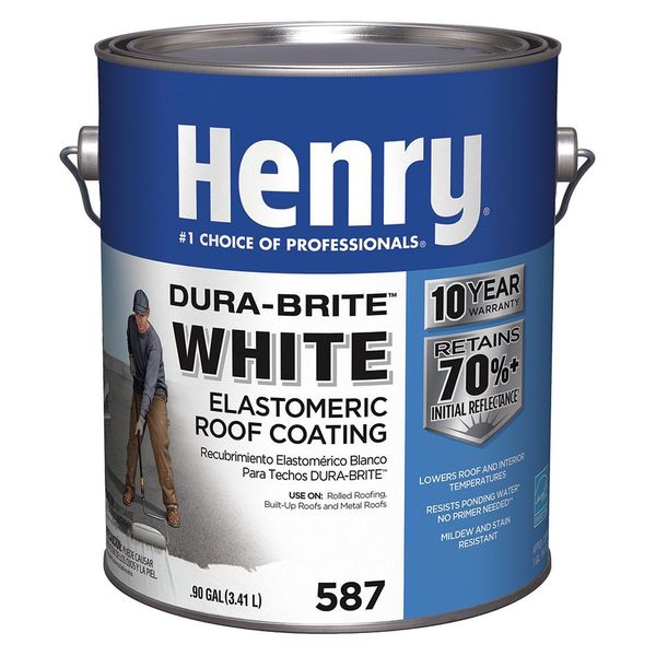 Elastomeric Roof Coating, 1 gal, Pail, White