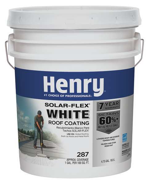 Protective Roof Coating, 4.75 gal, Pail, White