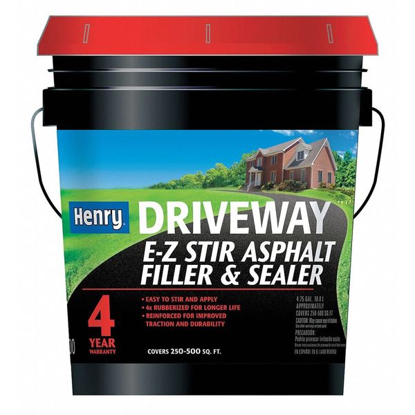 5 gal. Asphalt Filler and Sealer, Flat Finish, Black Brown, Water Base