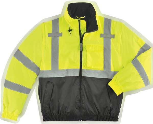 Large Class 3 Hi-Vis Bomber Jacket, Yellow