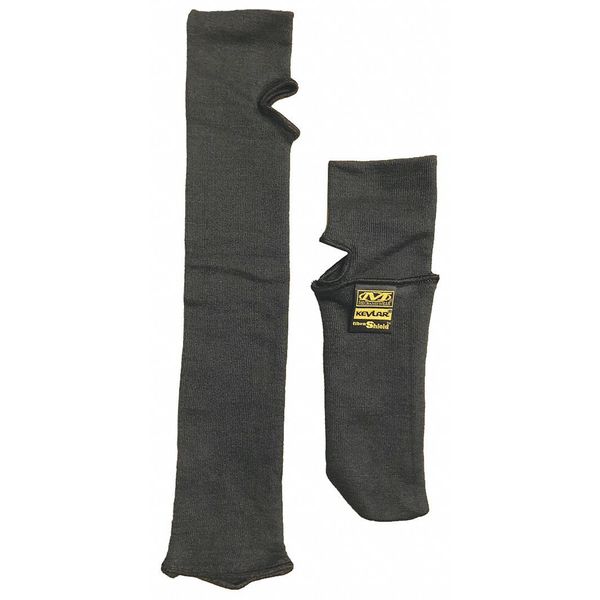 Heat-Resistant Sleeves with Thumbholes, Kevlar, Cut Level A3, Black, 18 in L, 1 Pair