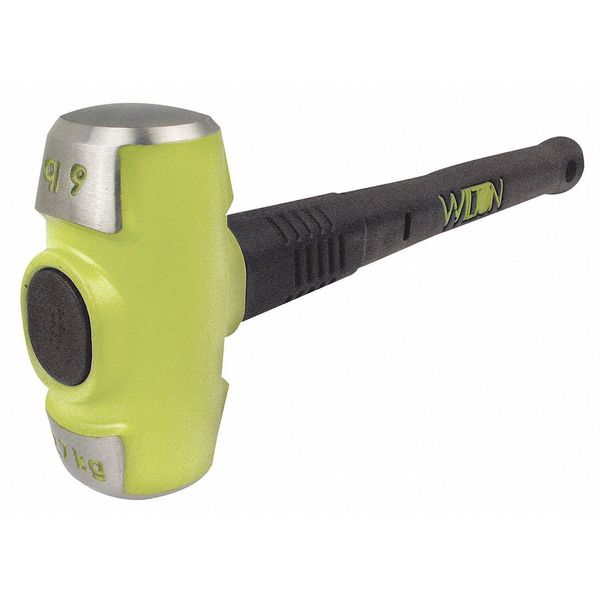 Sledge Hammer, 6 lb., 16 In, Rubber/Steel