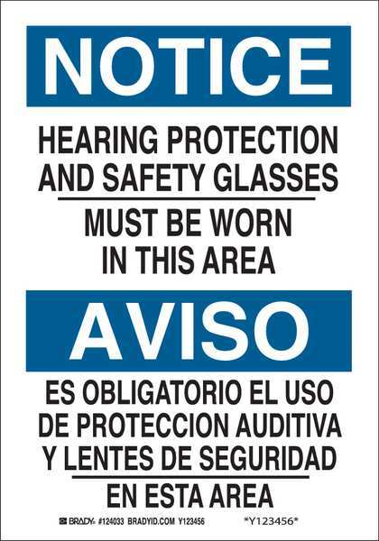 Bilin Sfty Sgn, 14 x 10In, Blk and Ble/Wht