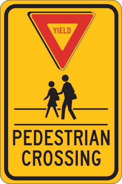 Traffic Sign, 18 in H, 12 in W, Aluminum, Rectangle, English, 124398