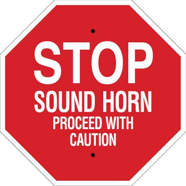 Stop Sign, 18 in Height, 18 in Width, Plastic, Octagon, English