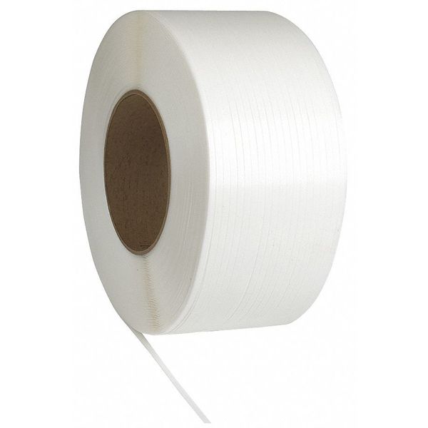 Plastic Strapping, MG, White, 12000 ft. L