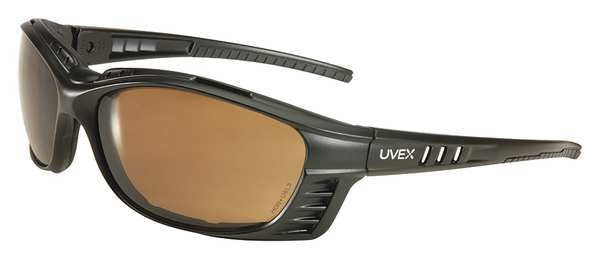 Safety Glasses, Wraparound Espresso Polycarbonate Lens, Anti-Fog