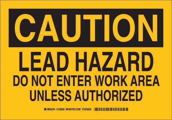 Caution Sign, 7 in H, 10 in W, Plastic, Rectangle, English, 126019