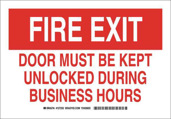 Fire Exit Sign, 7X10