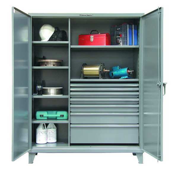 12 ga. Steel Storage Cabinet, 60 in W, 78 in H, Stationary