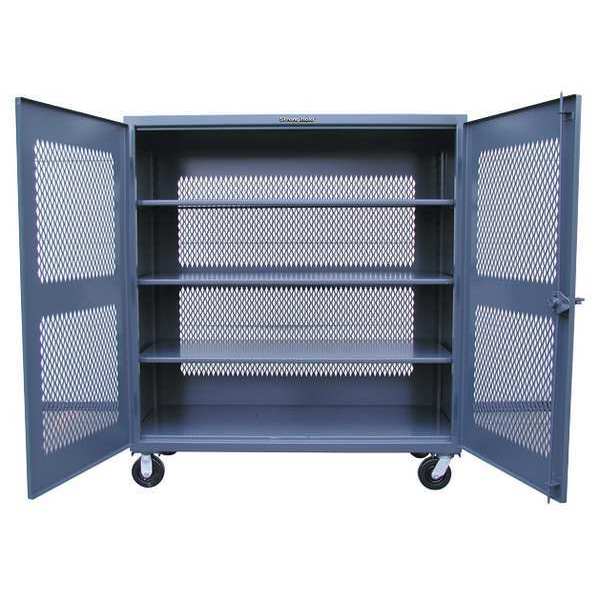 Ventilated Door Storage Cabinet, 72 in W, 68 in H, 24 in D, Dark Gray