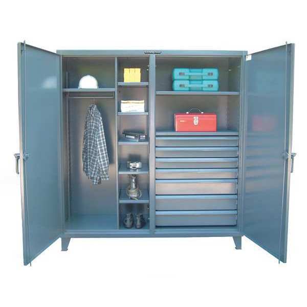 12 ga. Steel Storage Cabinet, 72 in W, 78 in H, Stationary
