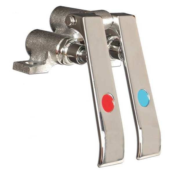 Double Knee Pedal Valve 0 Hole Foot Lever, Chrome