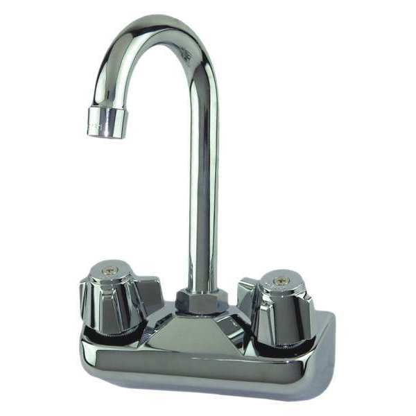 Wall, Brass, Gooseneck Service Sink Faucet