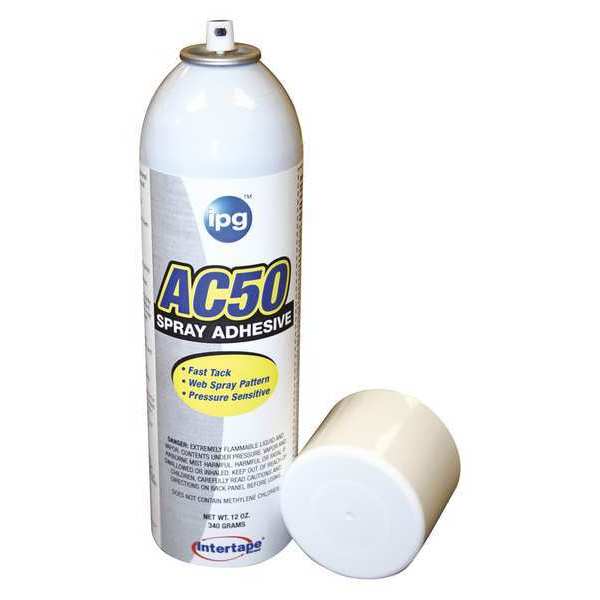 Spray Adhesive, AC50 Series, Clear, Aerosol Can, 12 PK