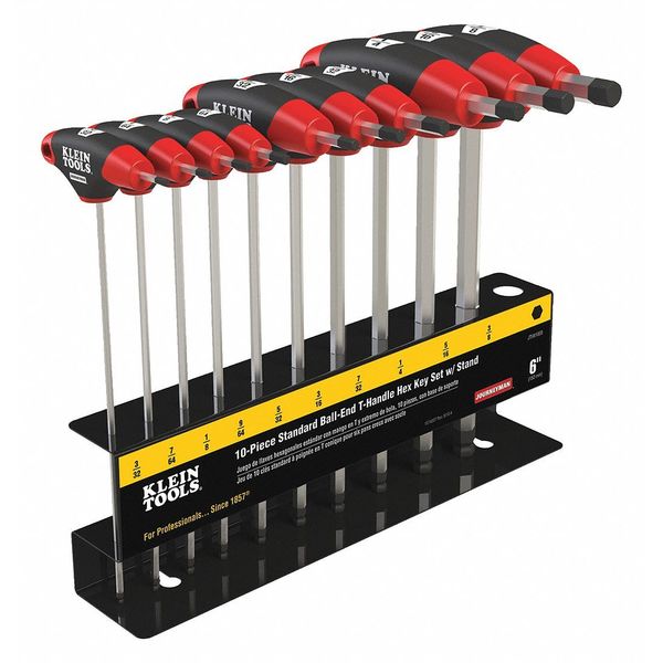 10 Piece T-Shape Hex Key Set, JTH610EB