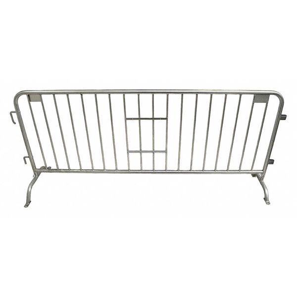 Leg Frame Barricade, Steel, 43 in H, 96 in L, 24 in W, Silver