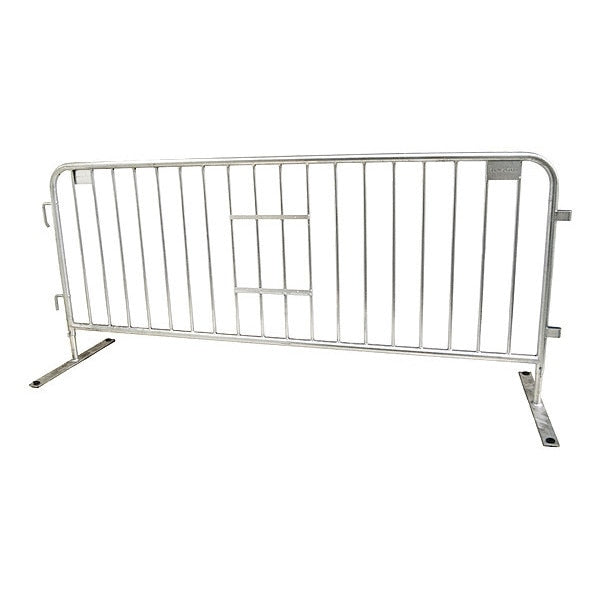 Leg Frame Barricade, Steel, 43 in H, 96 in L, 23 in W, Silver