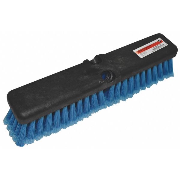 3 in W Wash Brush, 14 in L Handle, 14 in L Brush, Blue, Plastic, 14 in L Overall