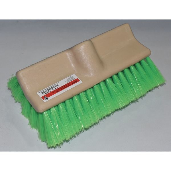 4 in W Bench Brush, 10 in L Handle, 10 in L Brush, Green, Plastic, 10 in L Overall