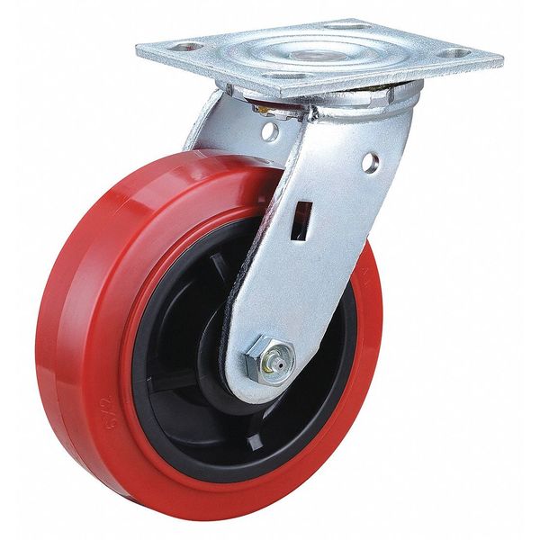 Plate Caster, 800 lbs Load Rating, Swivel