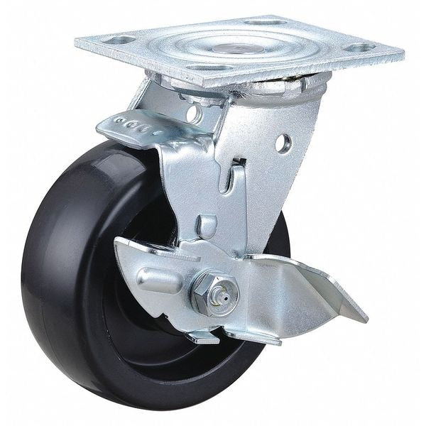 Plate Caster, 800 lb. Load Rating, Swivel