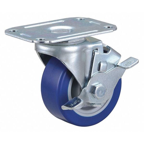 Plate Caster, 176 lb. Load Rating, Swivel