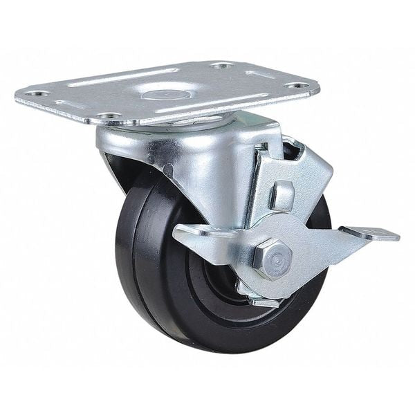 Plate Caster, 198 lb. Load Rating, Swivel