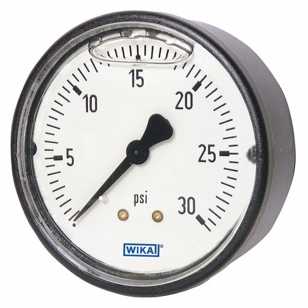 Pressure Gauge, 0 to 1000 psi, 1/4 in MNPT, Black