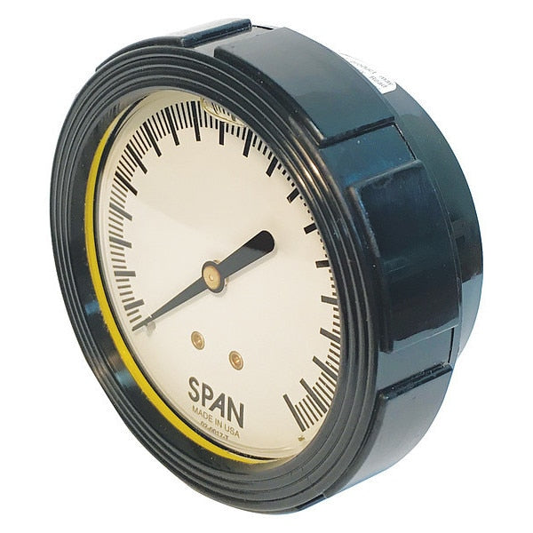 Pressure Gauge, 0 to 30 psi, 1/4 in MNPT, Black