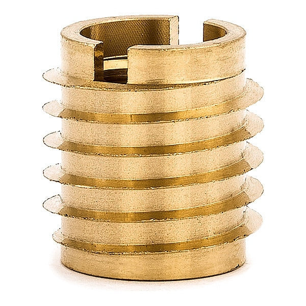 Knife Thread Insert, M10-1.50 Int Thrd Sz, 15.875 mm L, 12.7 mm Dia., Brass, Plain, 10 PK