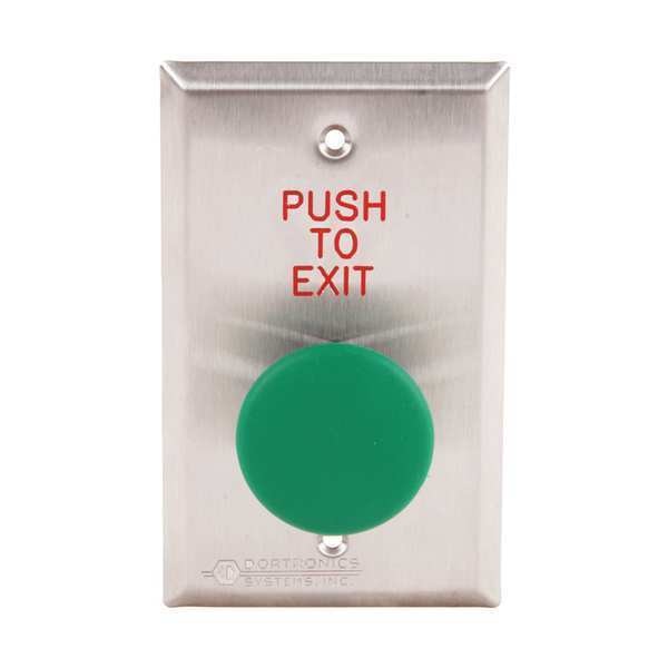 Push to Exit Button, 125VAC, Green Button