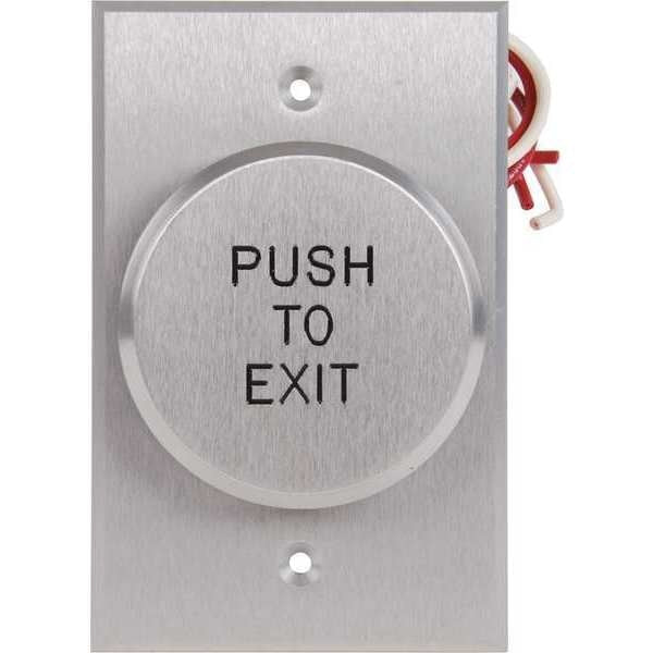 Push to Exit Button, 24VDC, Silver Button