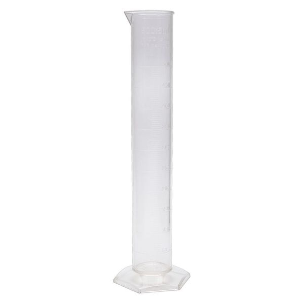 Graduated Cylinder, Clear, Plastic, 500mL