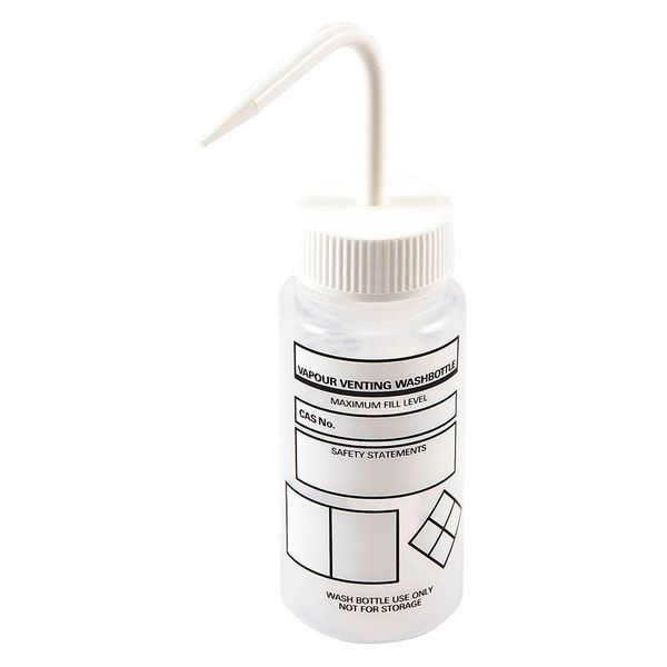 Wash Bottle, White, Vented, 250mL, PK3