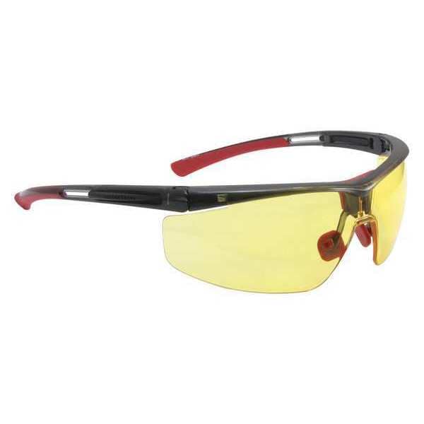 Safety Glasses, Wraparound Amber Polycarbonate Lens