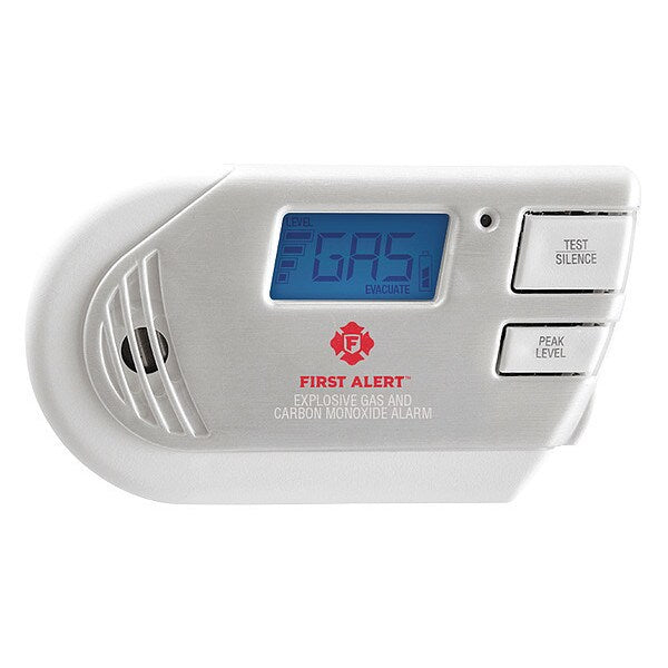 Carbon Monoxide and Gas Alarm, Electrochemical Sensor, 85 dB @ 10 ft Audible Alert