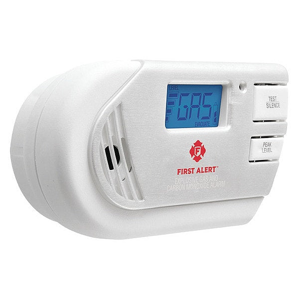 Carbon Monoxide and Gas Alarm, Electrochemical Sensor, 85 dB @ 10 ft Audible Alert