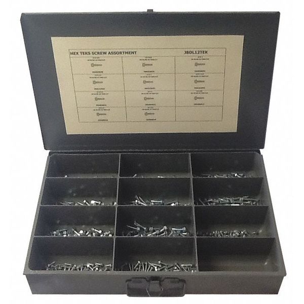 Tapping Screw Assortment, Steel, Zinc Plated Finish