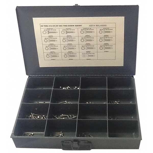 Tapping Screw Assortment, Stainless Steel, Plain Finish